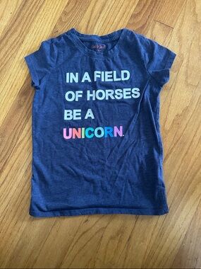 Cat & Jack Navy Short Sleeve 'Be a Unicorn' Graphic Tee